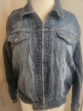 Y2K NY Jeans New York & Company Classic Blue Denim Zip-up Jean Jacket